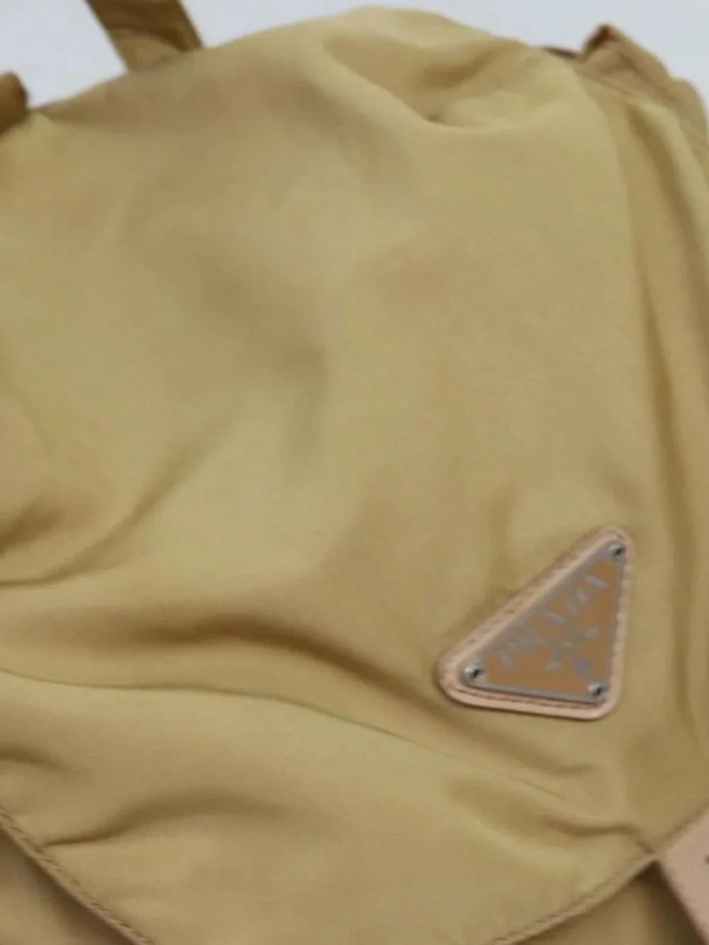 PRADA Backpack Nylon Beige Auth 73873